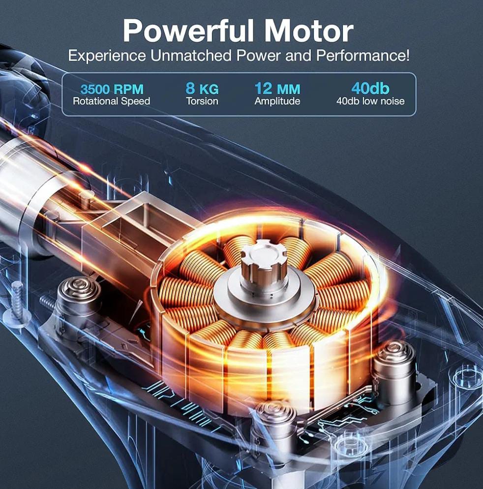 Multi-functional Fascia Massager Gun Deep Tissue muscle Relax With Split Drawstring 12 Leveladjustment for Neck Shoulder Back