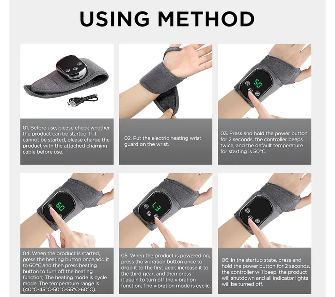 Electric Hand Wrist Foot Heat Massager Hot Compress Vibration Ankle Massage Wrap for Joint Protection Ankle Wrist Support Brace