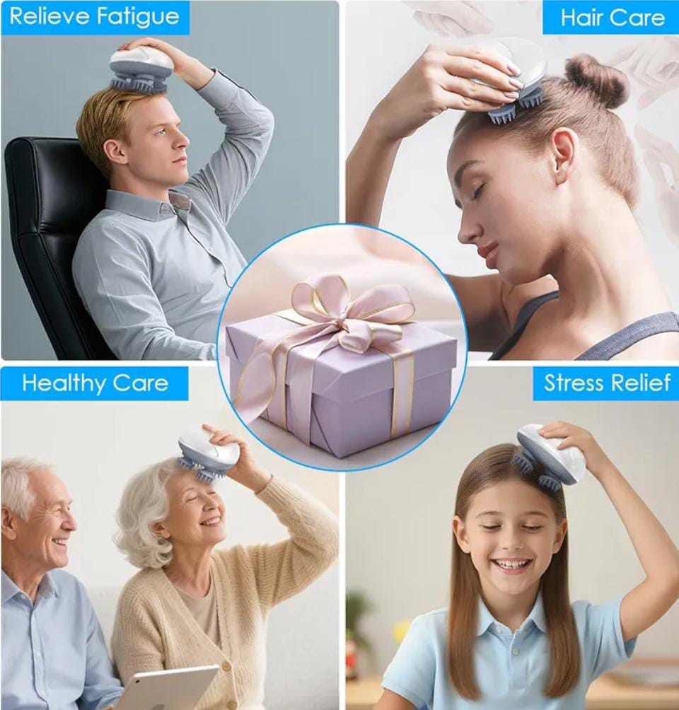 Electric Scalp Head Massager Red Light Therapy Antistress Relax Body Massage Remove Muscle Tension Tiredness Massageador Tool