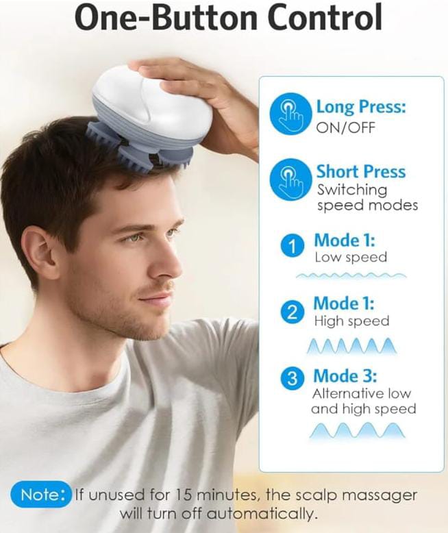 Electric Scalp Head Massager Red Light Therapy Antistress Relax Body Massage Remove Muscle Tension Tiredness Massageador Tool