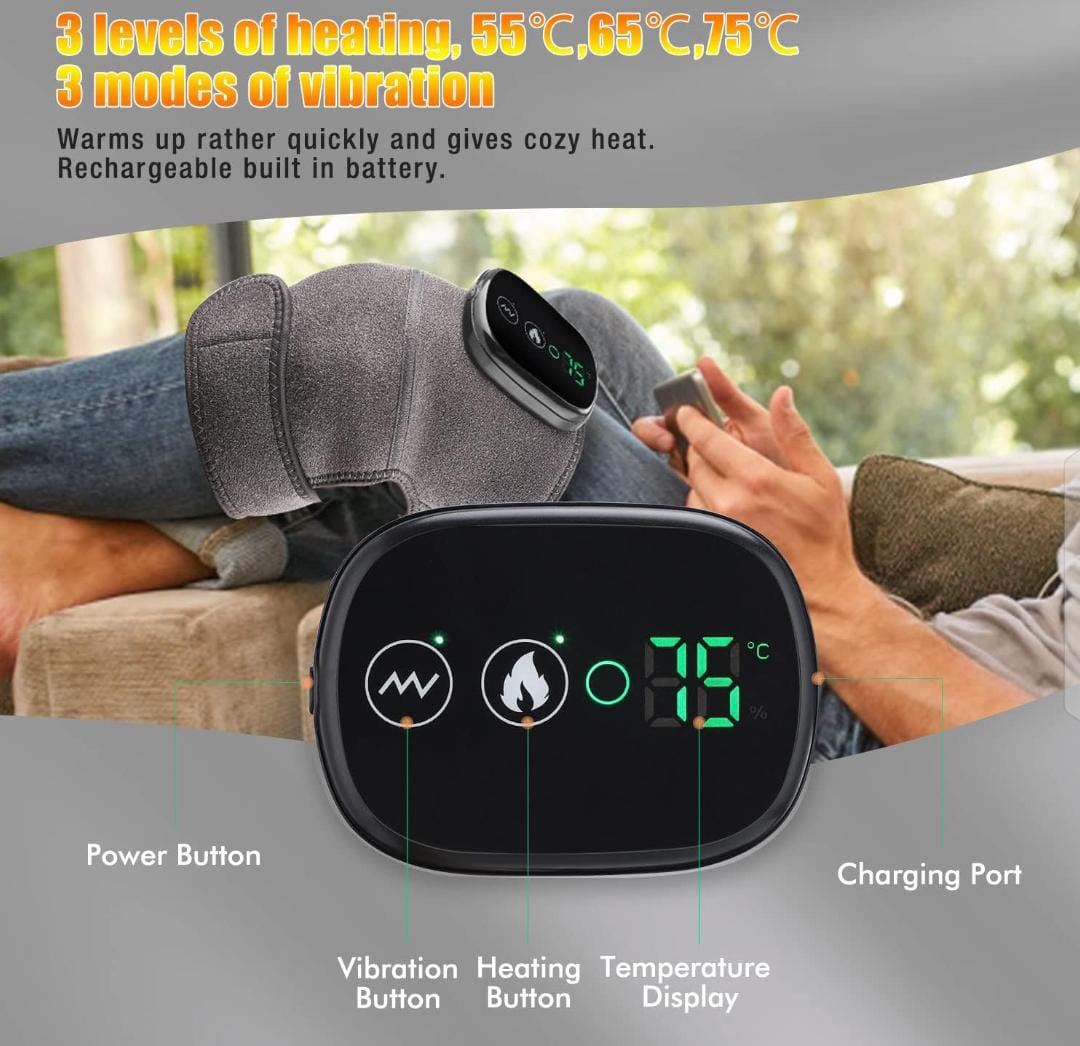 Electric Knee Pad Fast Heating Vibration Massage 5000mAh Knee Temperature Massager Shoulder Elbow Brace Leg Joint Muscle Relax