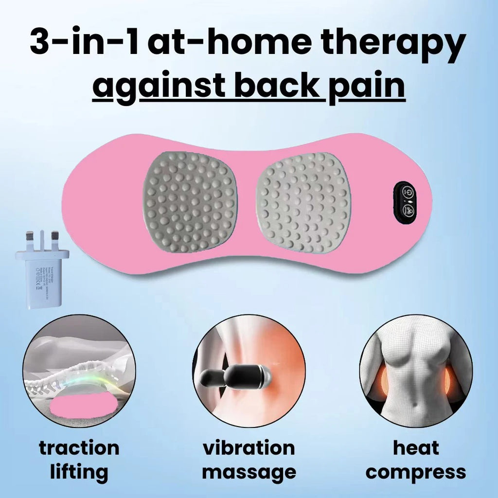 Emeka-3-in-1 Back Massager with Relief Deep Massage Gentle Stretching Warming Restoration Lower Back Pain Relief Waist Massager