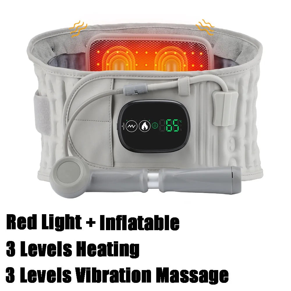 Electric Heating Waist Massage Belt Infrared Vibration Hot Compress Lumbar Brace Spine Decompression Massager Back Support Belt