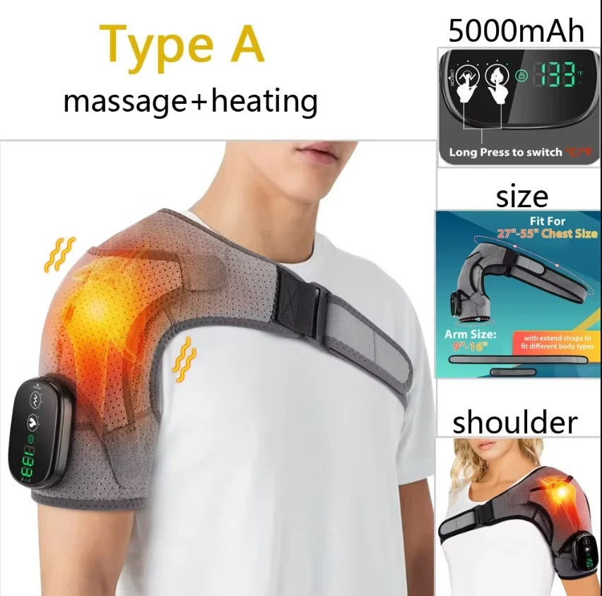 Electric Heating Heated Shoulder Brace Wrap Shoulder Massage Support Belt Strap with Adjustable of Heating