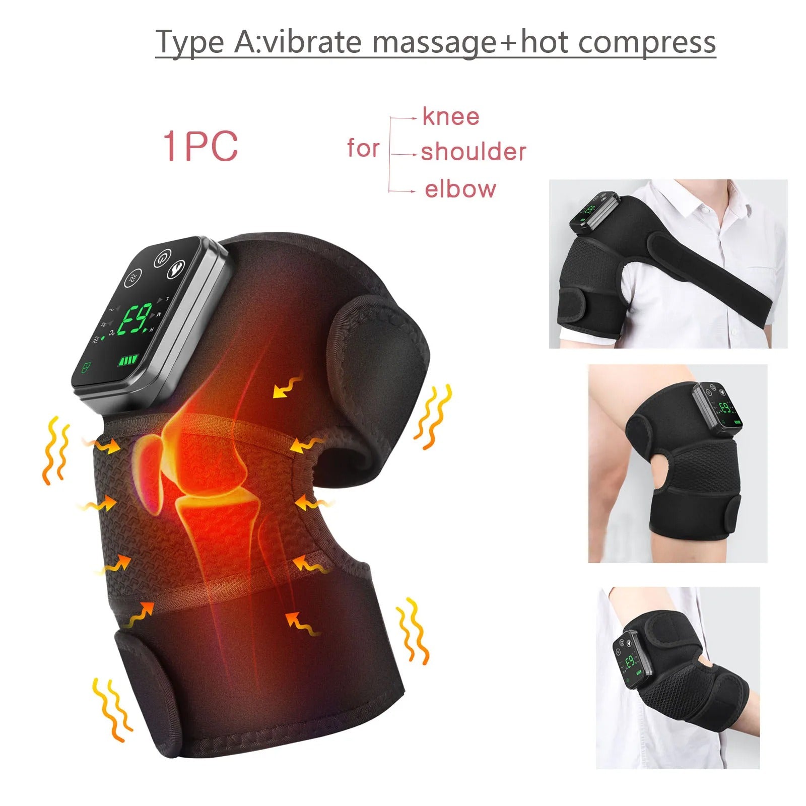 Knee Protection for Joint Shoulder Elbow Massager Vibrador 3-in-1 Knee Pads Heated Knee Muscle Relaxation Massage Belt Wireless