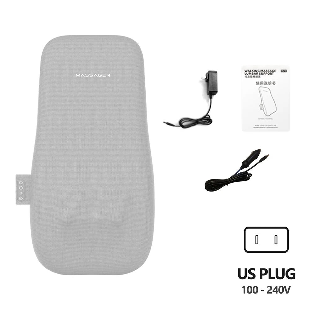 Walk Up and Down Back Massage Chair Cushion 3D Shiatsu Kneading Spot Massage Back Pad Full Body Lumbar Waist Backrest Massager