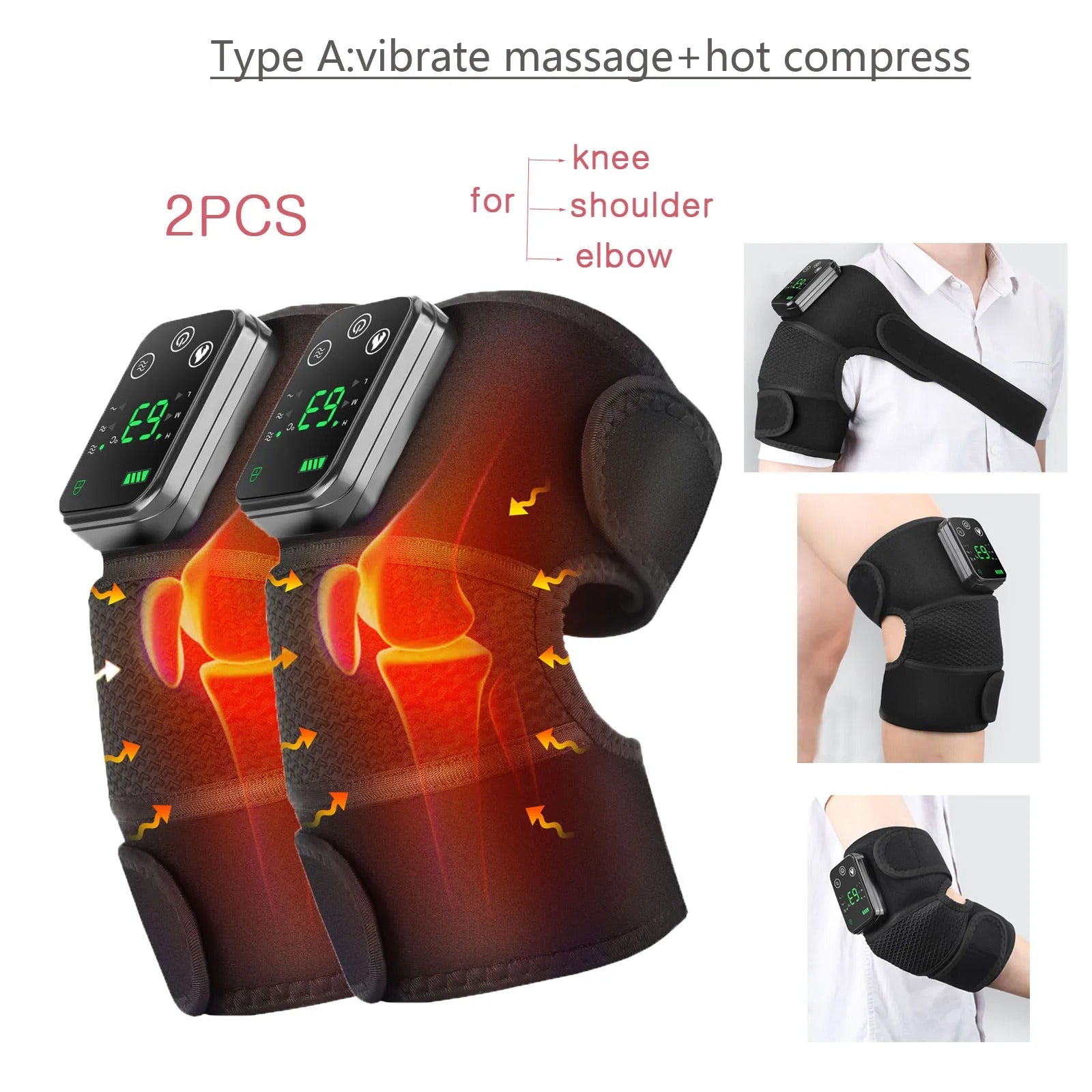 Knee Protection for Joint Shoulder Elbow Massager Vibrador 3-in-1 Knee Pads Heated Knee Muscle Relaxation Massage Belt Wireless