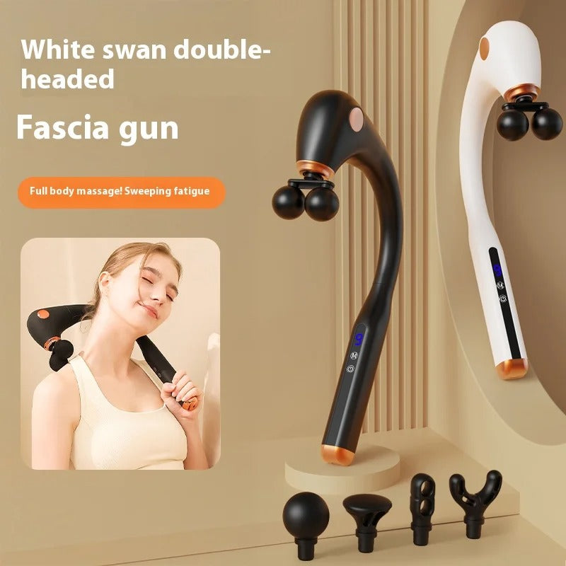 USB Dual Head Extended Handle Fascia Gun Dual Massage Experience Massager