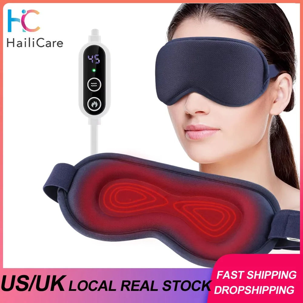 USB Electric Heated Steam Eyes Mask Hot Compress Warm Eye Care Massager Relieve Tired Eyes Dry