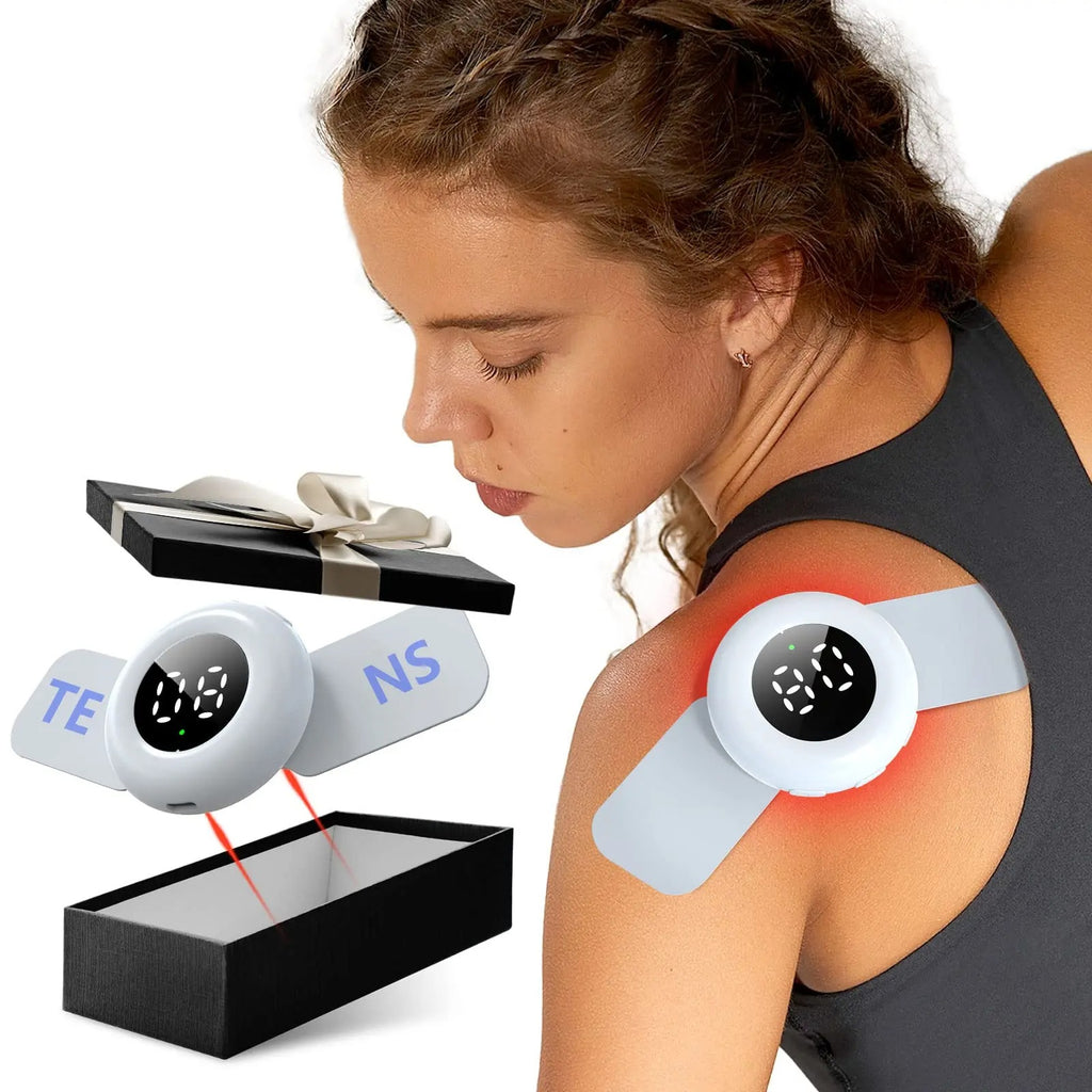 KTS Wireless Neck Massager 650nm+808nm TENS&EMS Pulse Muscle Stimulator&Cold Laser Therapy Body&Neck Massager for Pain Relief