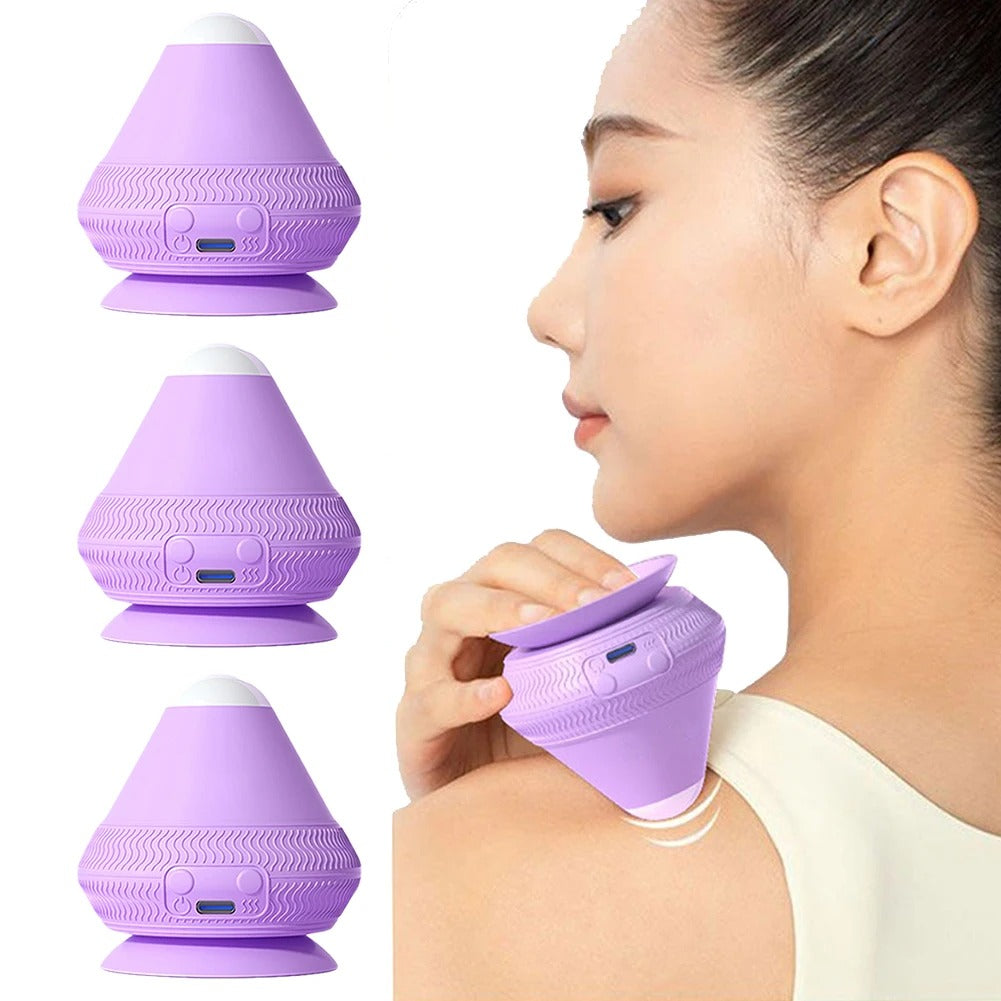 Electric Vibrating Massage Ball with Suction Cup Muscle Relaxation Massager 2 Gear Temperature for Point Deep Tissue Relaxation