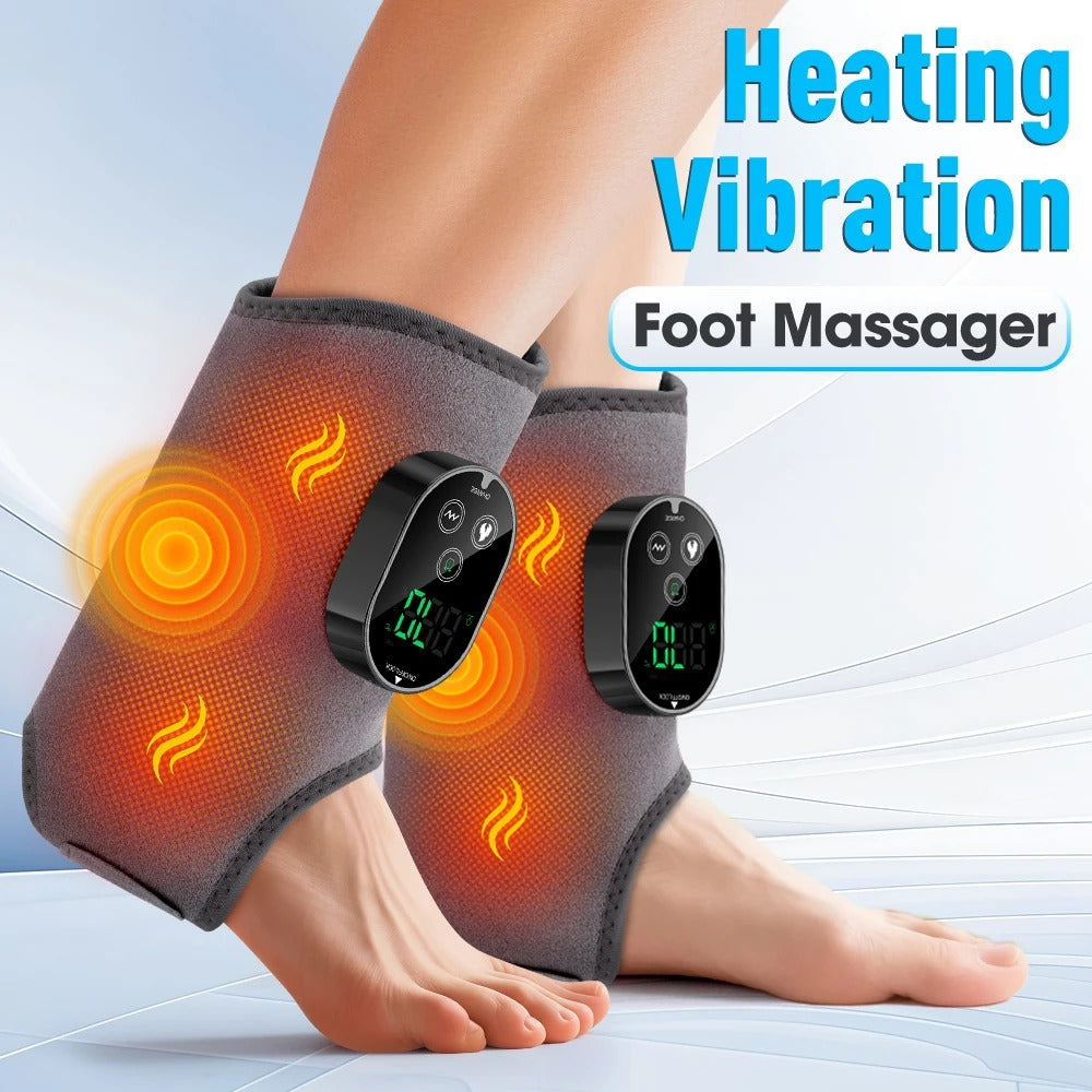 Electric Cordless Heated Ankle Guard Massager for Right or Left Foot Vibration Massage Wristband Hot Compress Ankle Wrist Brace