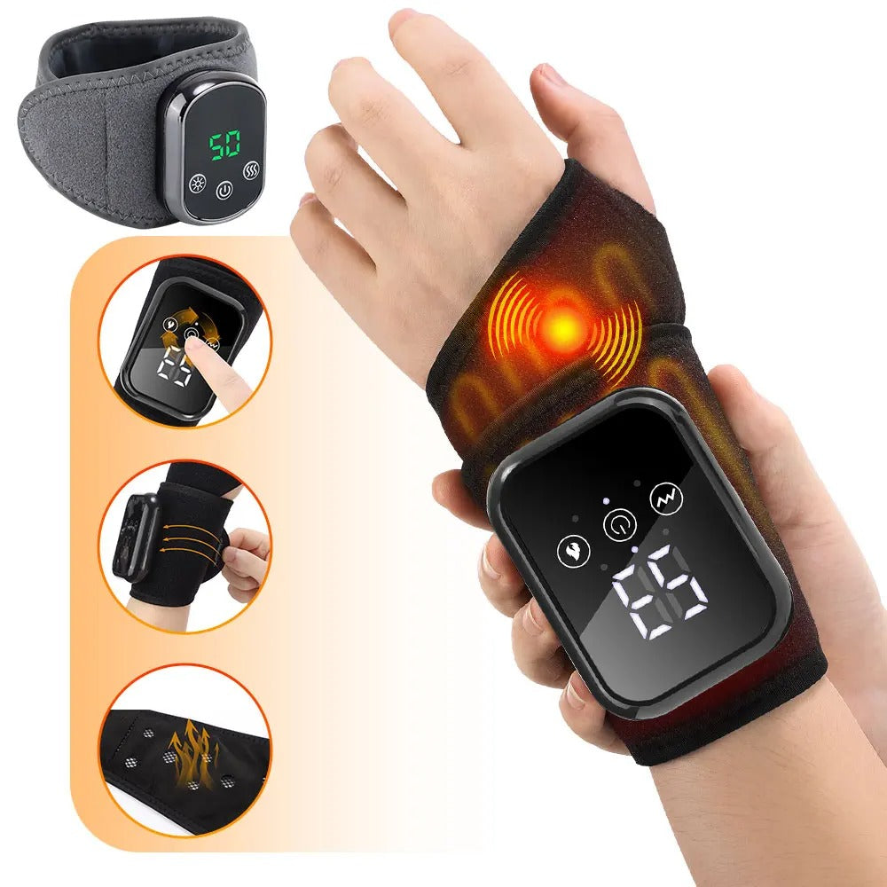 Electric Heating Hand Wrist Guard Vibration Massage Hot Compress Wrist Brace Protector Wrap Rechargeable Heat Thermal Wristband