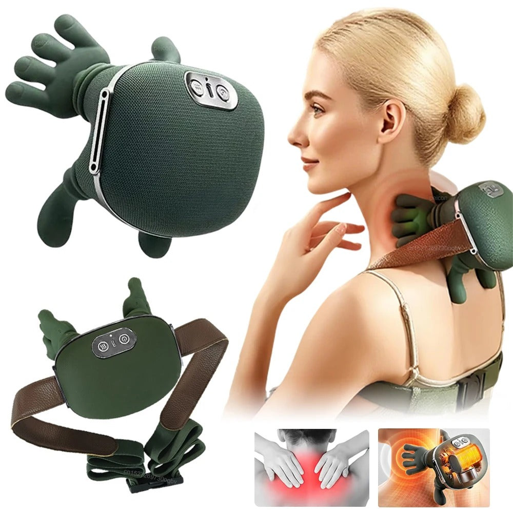 Neck Massager Electric Muscle Massager Heating Cervical Neck Massage Portable Neck Shoulder Massage Machine for Neck Pain Relief