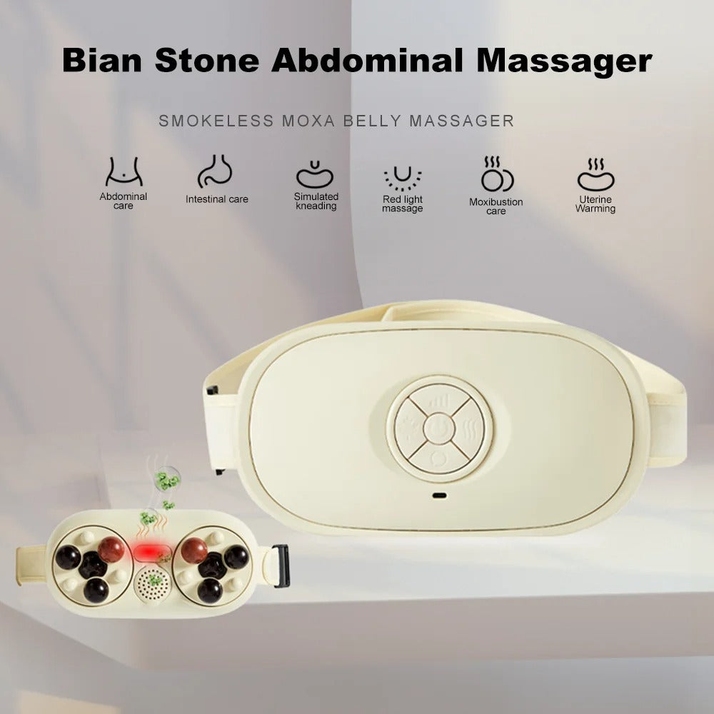 Electric Abdominal Massager Heating Pad Menstrual Pain Relief Massager Belt Hot Compress Vibration Bianshi Kneading Instrument