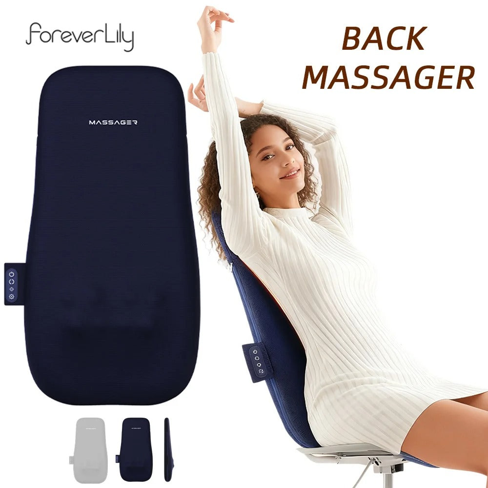 Walk Up and Down Back Massage Chair Cushion 3D Shiatsu Kneading Spot Massage Back Pad Full Body Lumbar Waist Backrest Massager