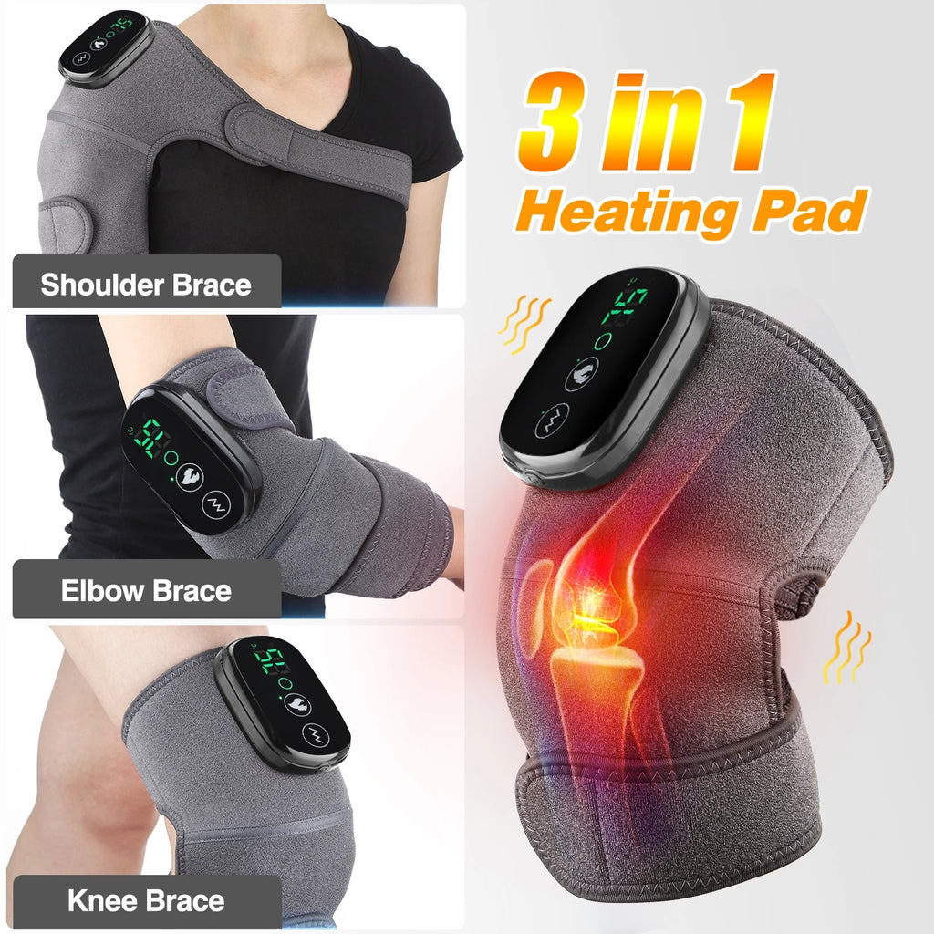 Electric Knee Pad Fast Heating Vibration Massage 5000mAh Knee Temperature Massager Shoulder Elbow Brace Leg Joint Muscle Relax