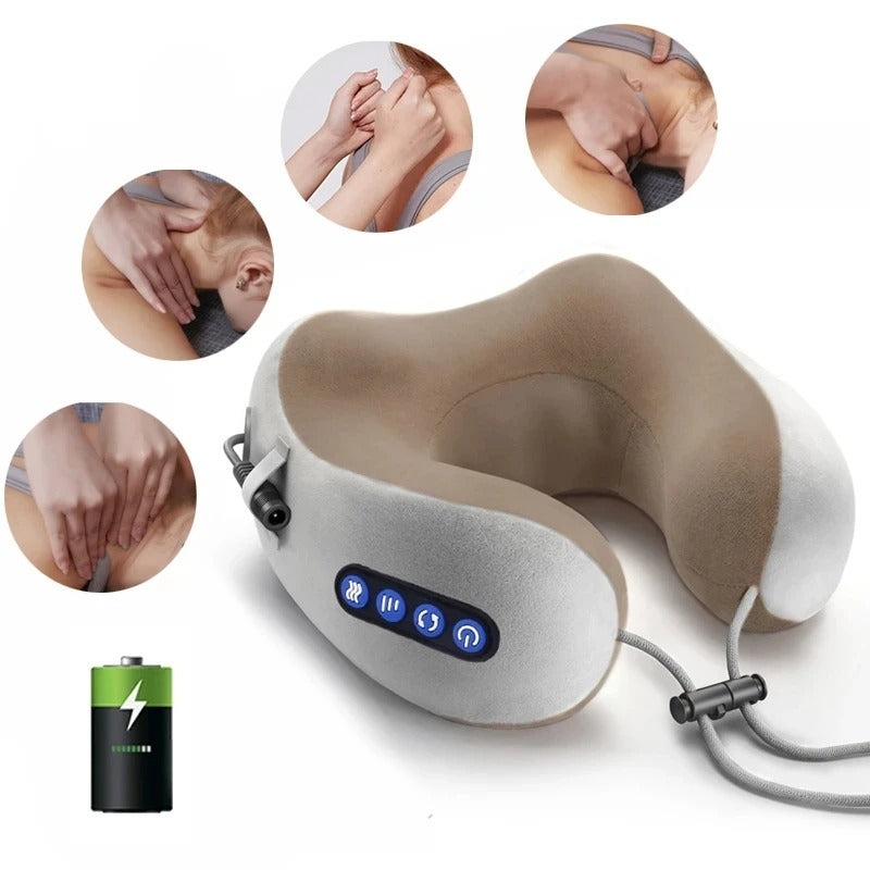 Portable U-Shape Neck Pillow Massage Machine Vibrater Shoulder Neck Muscle Relax Electric Massager Instrument USB Charging