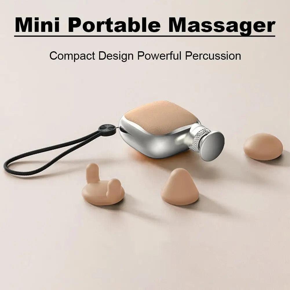 Portable Handheld Fascia Gun 4-heads High Frequency Vibrating Massage Gun Deep Tissue Muscle Neck Shoulder Relax Body Massage