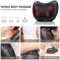 Electric Massage Pillow 4-Button Massager For Shoulder Neck Back Lumbar Hot Compress Kneading Full Body Relax Shiatsu Massage