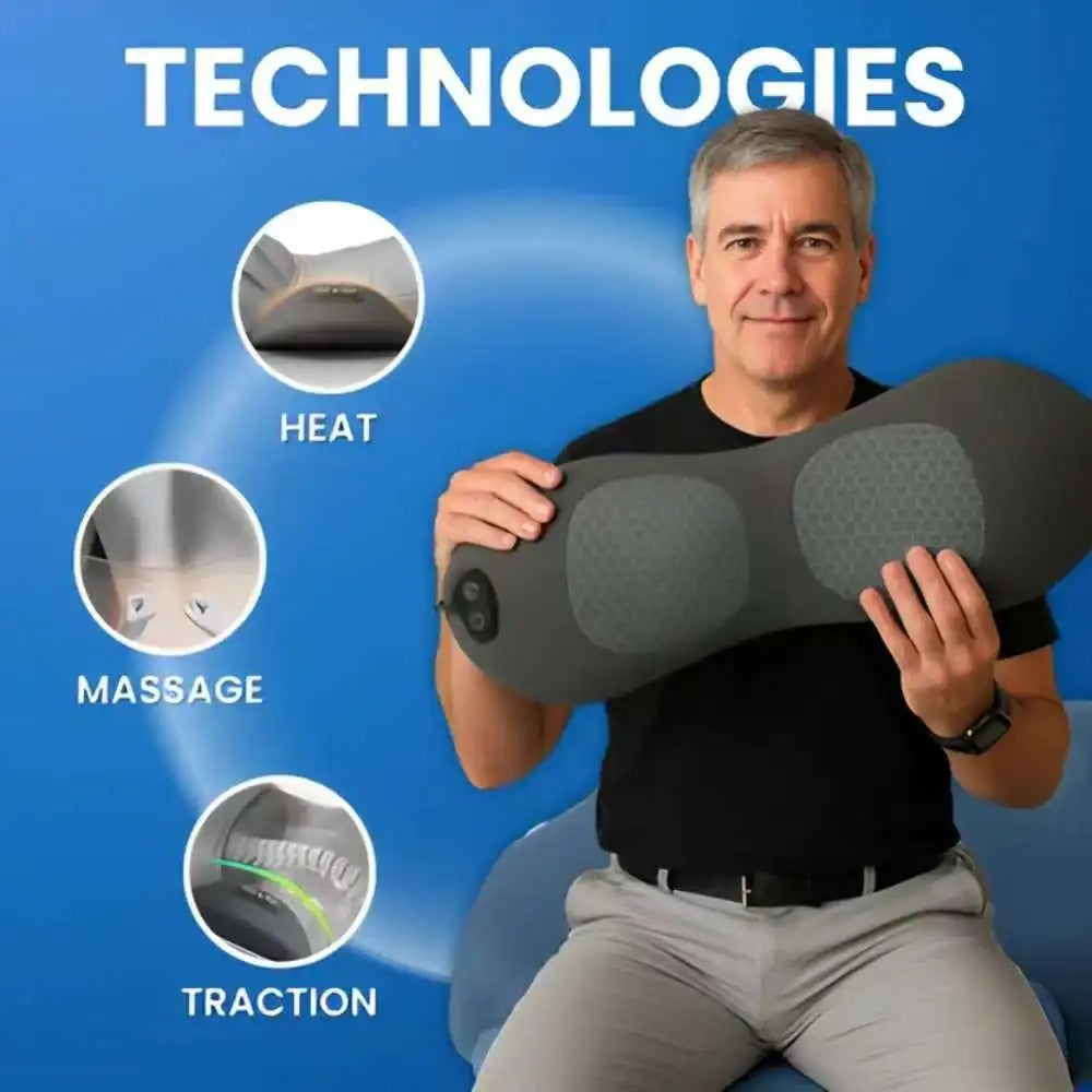 Emeka-3-in-1 Back Massager with Relief Deep Massage Gentle Stretching Warming Restoration Lower Back Pain Relief Waist Massager