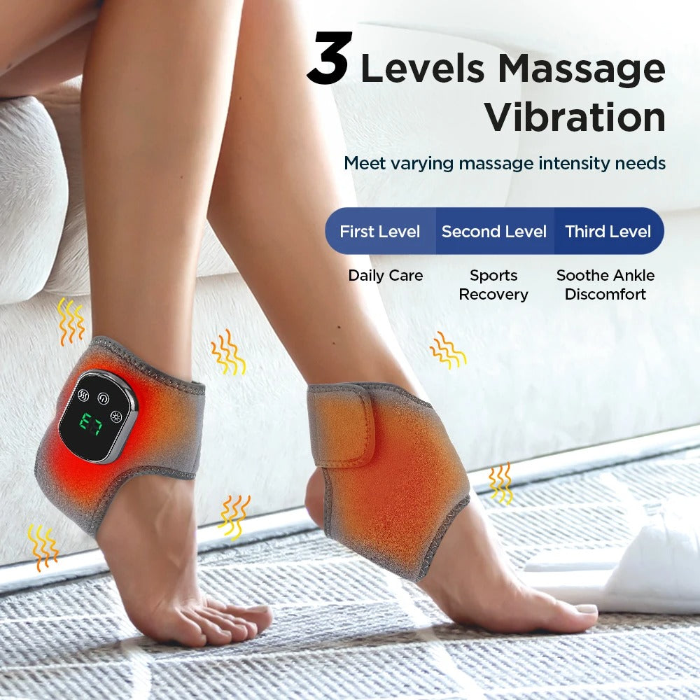 Electric Foot Heat Massager Hot Compresses Vibration Massager Breathable Material Foot and Ankle Joint Hot Compress Protection