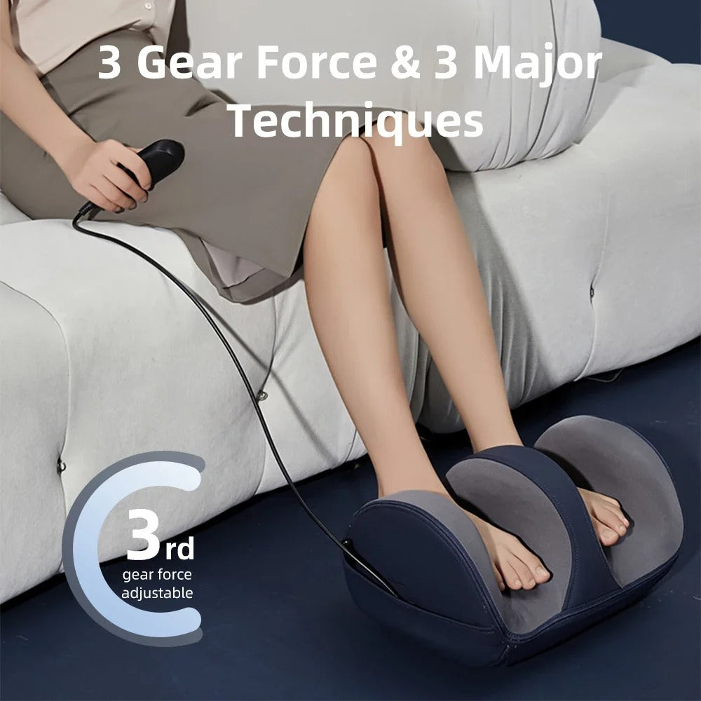 Electric Foot Massager Hot Compression Shiatsu Heated Instrument Relaxation fatigue Massage Machine Calf Pain Relieve Health