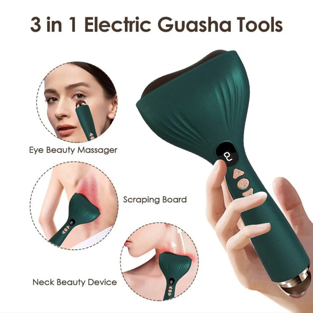 Electric Guasha Scraper Board Face / Eye / Neck Massager Wrinkle Face Lift Device Gua Sha Plate Facial Lifting Firming Skin Care