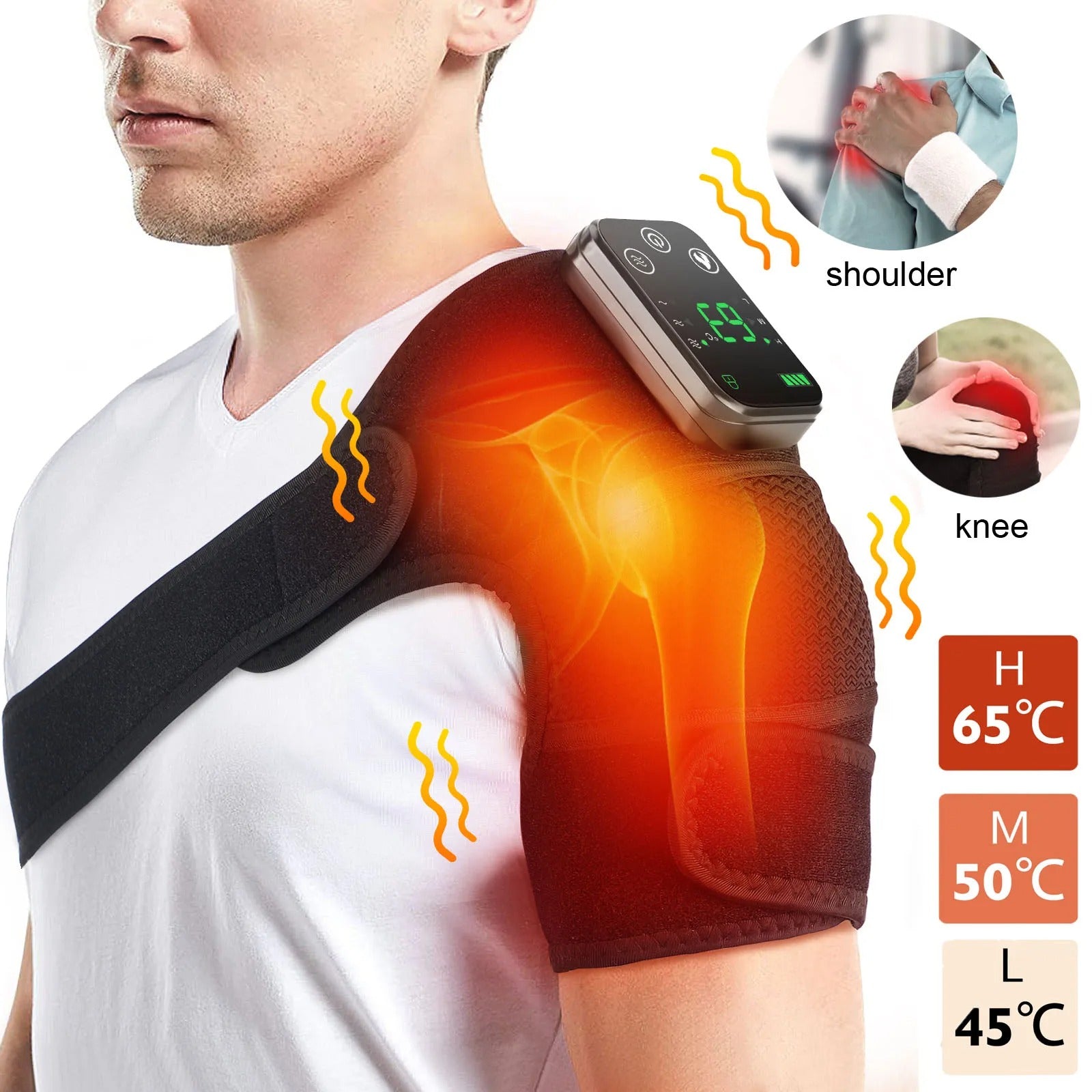 Knee Protection for Joint Shoulder Elbow Massager Vibrador 3-in-1 Knee Pads Heated Knee Muscle Relaxation Massage Belt Wireless
