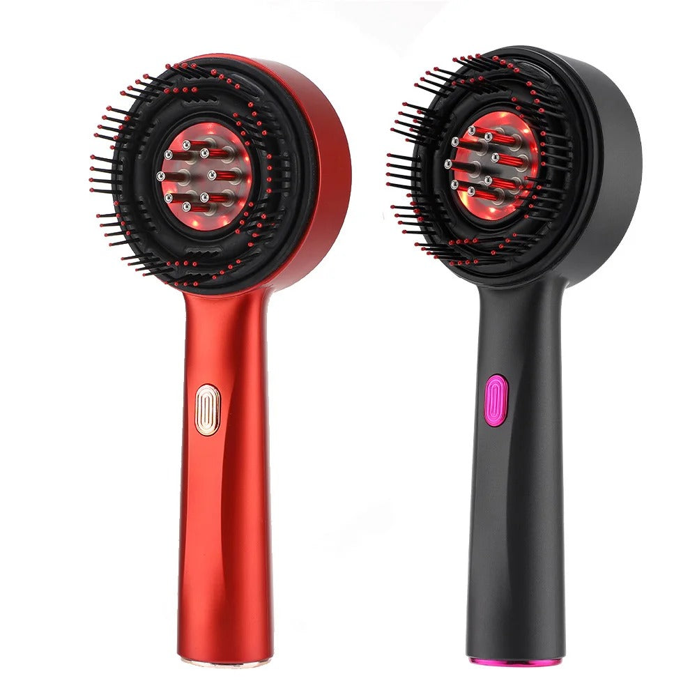 Electric Vibration Massage Comb Red Light Therapy Hair Growth Massage Scalp Brush Anti Hair Loss Liquid Oil Applicator Hair Care