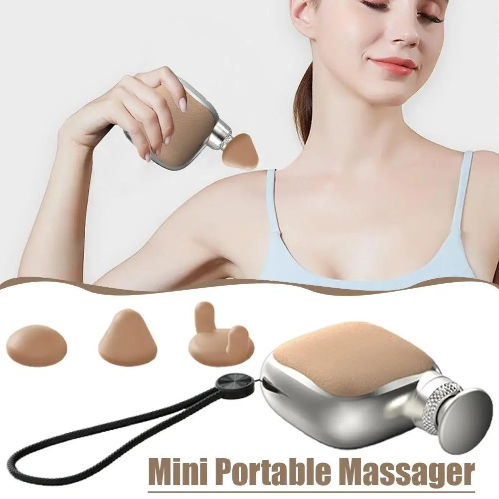 Portable Handheld Fascia Gun 4-heads High Frequency Vibrating Massage Gun Deep Tissue Muscle Neck Shoulder Relax Body Massage
