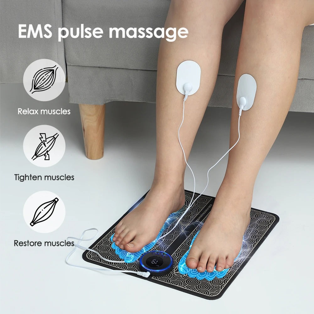 Electric Massage Pad Relieve Sore Feet Leg Cramps Pulse Sole Massager EMS Foot Massager Pad Improve Blood Circulation