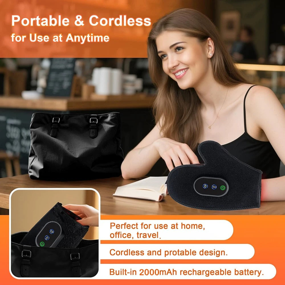 Cordless Electric Hand Massager with Heat and Compression for Arthritis and Carpal Tunnel Full Wrapped Relaxation Portable Gift