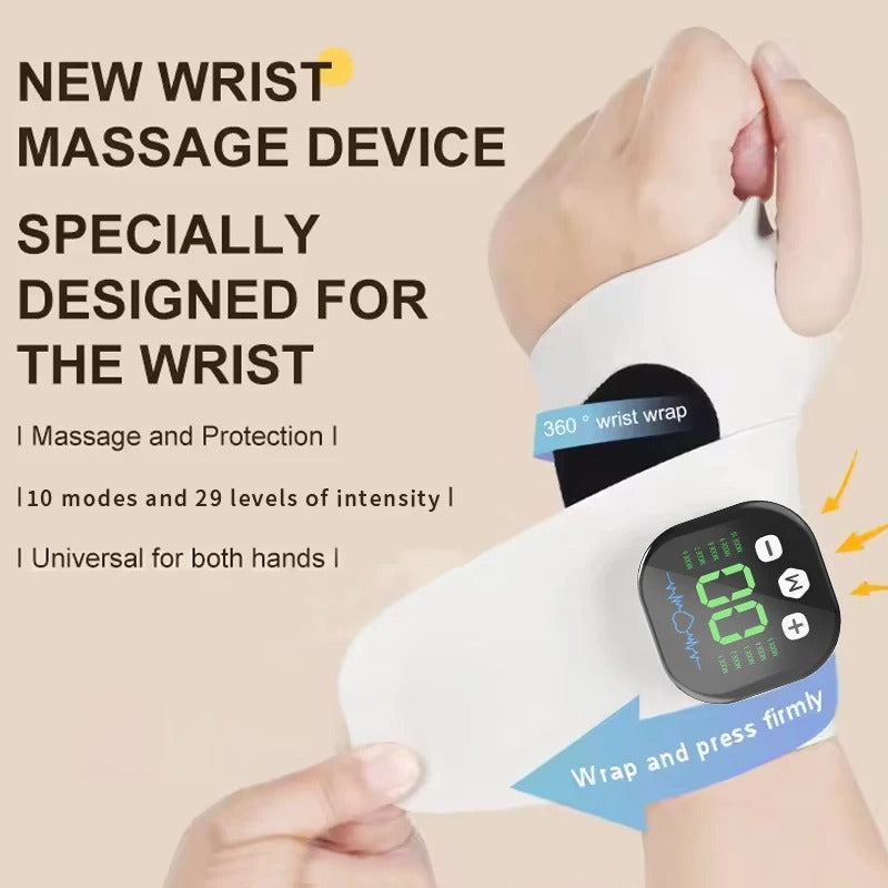 EMS Electric Wrist Hand Massager Usb Rechargeable Vibration Massage Wrist Adjustable Wrist for Carpal Tunnel Fatigue Relief
