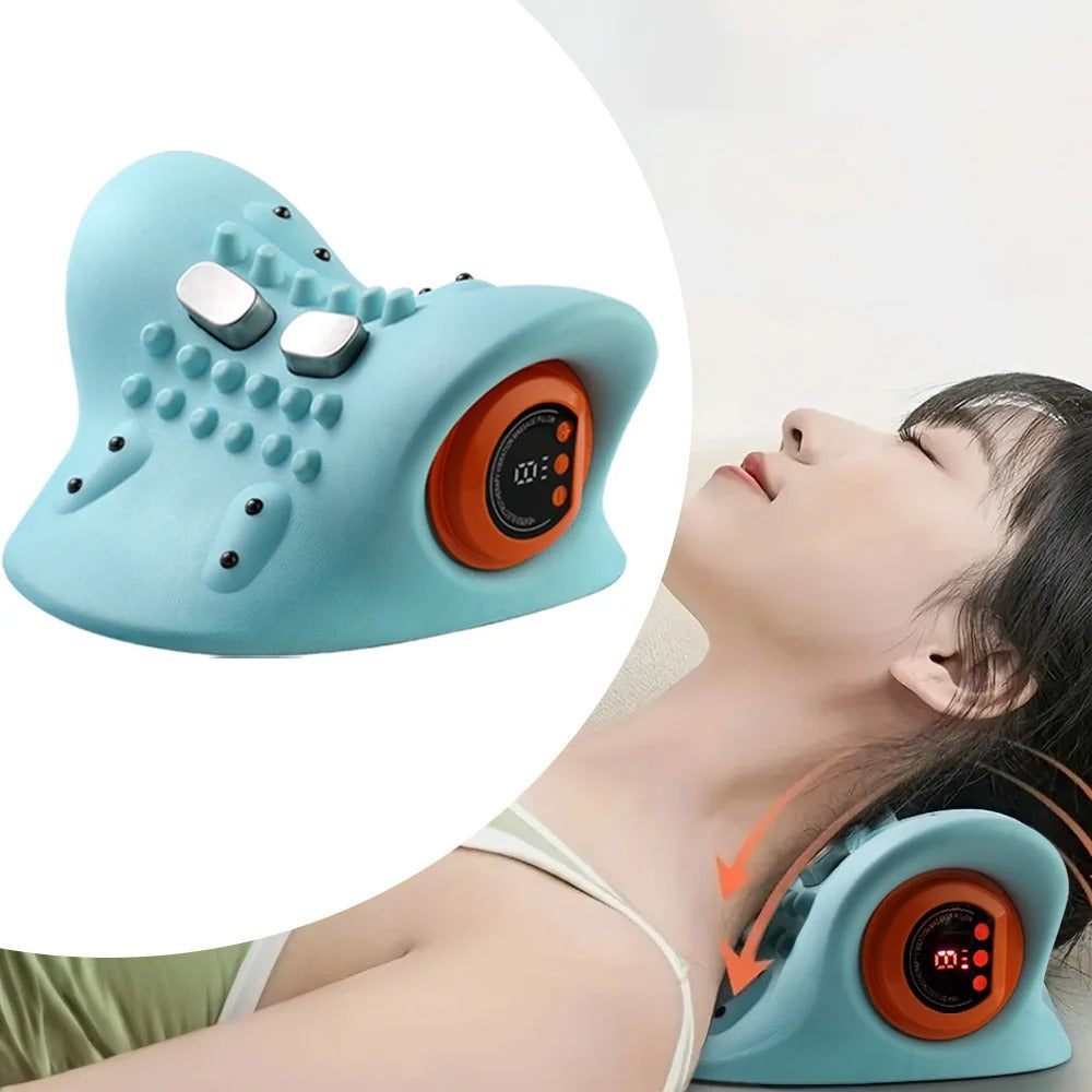 Portable Pulse Neck Massage Pillow 3D Kneading Shiatsu with Heat Neck Hot Compress for Shoulder/Back Pain Relief Home Car Use