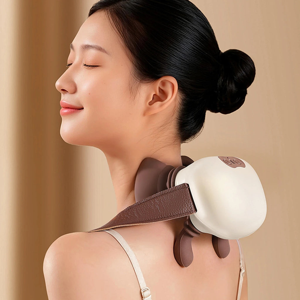 Shoulder Massager with Heat Shiatsu Neck and Back Massager Rechargeable Deep Tissue Kneading Massage Pillow for Muscle Relax