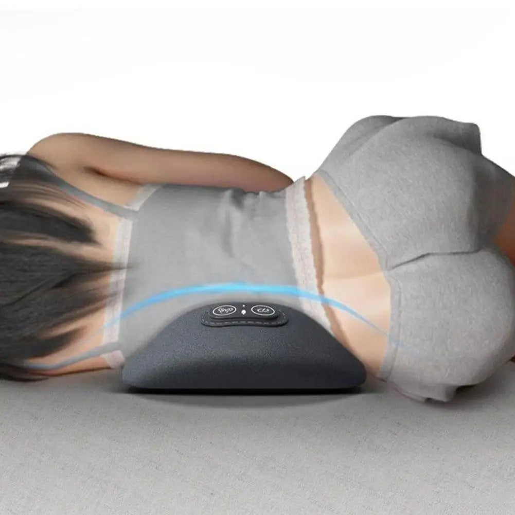3 in 1 Electric Lumbar Support Pillow with Adjustable Height Lying Flat Waist Relief Waist Support Waist Pillow Heating Vibration