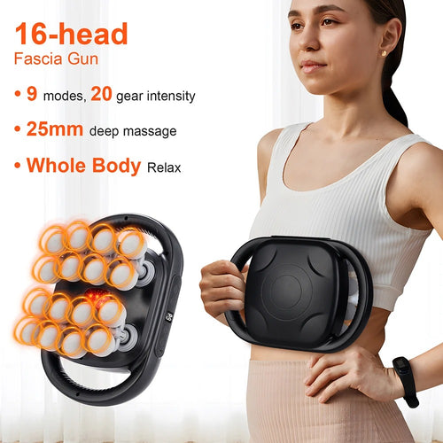 16-Head Fascia Gun High-Frequency Vibration Body Massage Gun Back and Waist Massager Neck Shoulder Massager Muscle massager