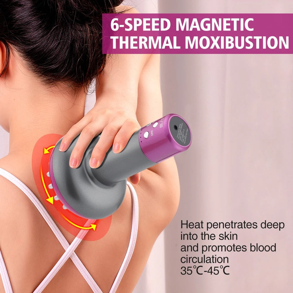 Intelligent 6 Gear EMS Meridian Brush MicroCurrent Vibration for Fat Burning Electric Massager with Vibration for Home Body Use