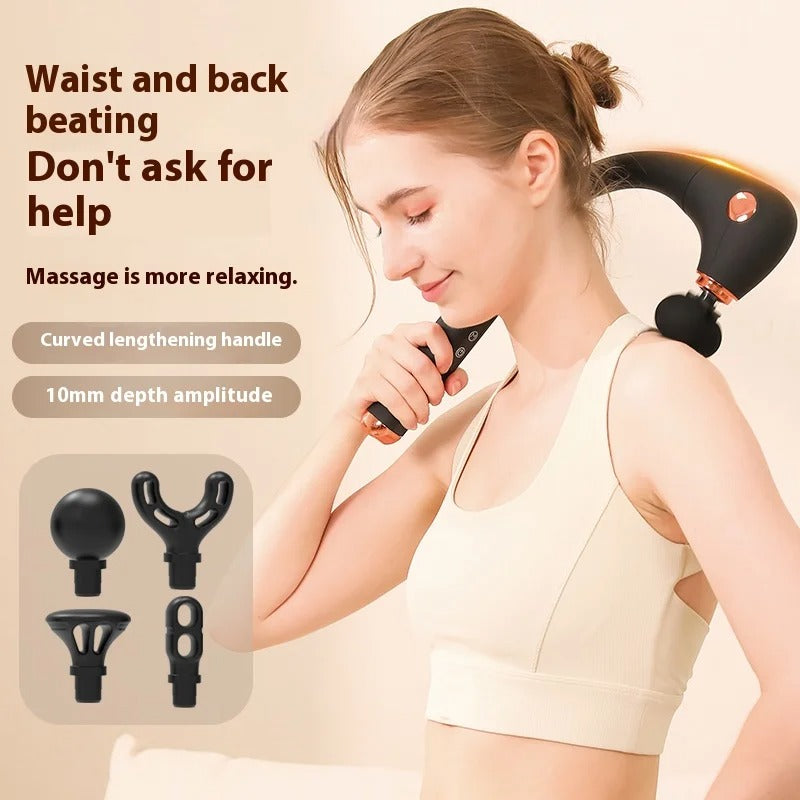USB Dual Head Extended Handle Fascia Gun Dual Massage Experience Massager