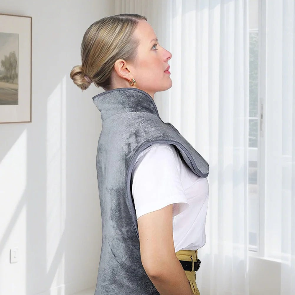 Ergonomic Heated Wrap for Neck and Shoulders with 9 Heat Options Heating Pad with Massager for Neck and Shoulders for Women Men