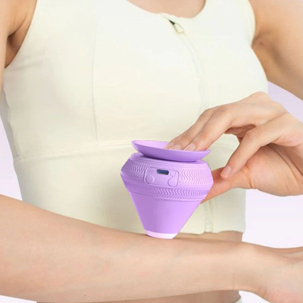 Electric Vibrating Massage Ball with Suction Cup Muscle Relaxation Massager 2 Gear Temperature for Point Deep Tissue Relaxation