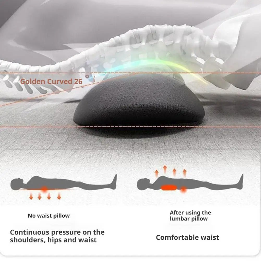 3 in 1 Electric Lumbar Support Pillow with Adjustable Height Lying Flat Waist Relief Waist Support Waist Pillow Heating Vibration