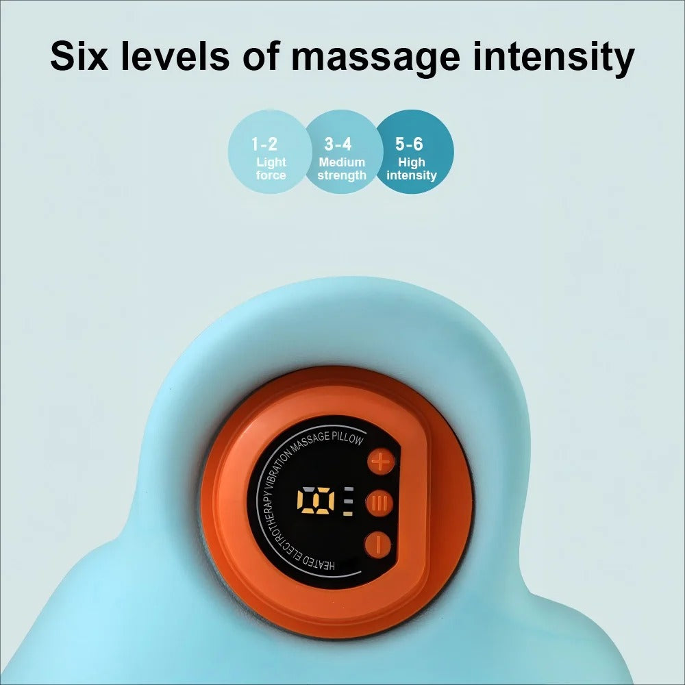 Portable Pulse Neck Massage Pillow 3D Kneading Shiatsu with Heat Neck Hot Compress for Shoulder/Back Pain Relief Home Car Use