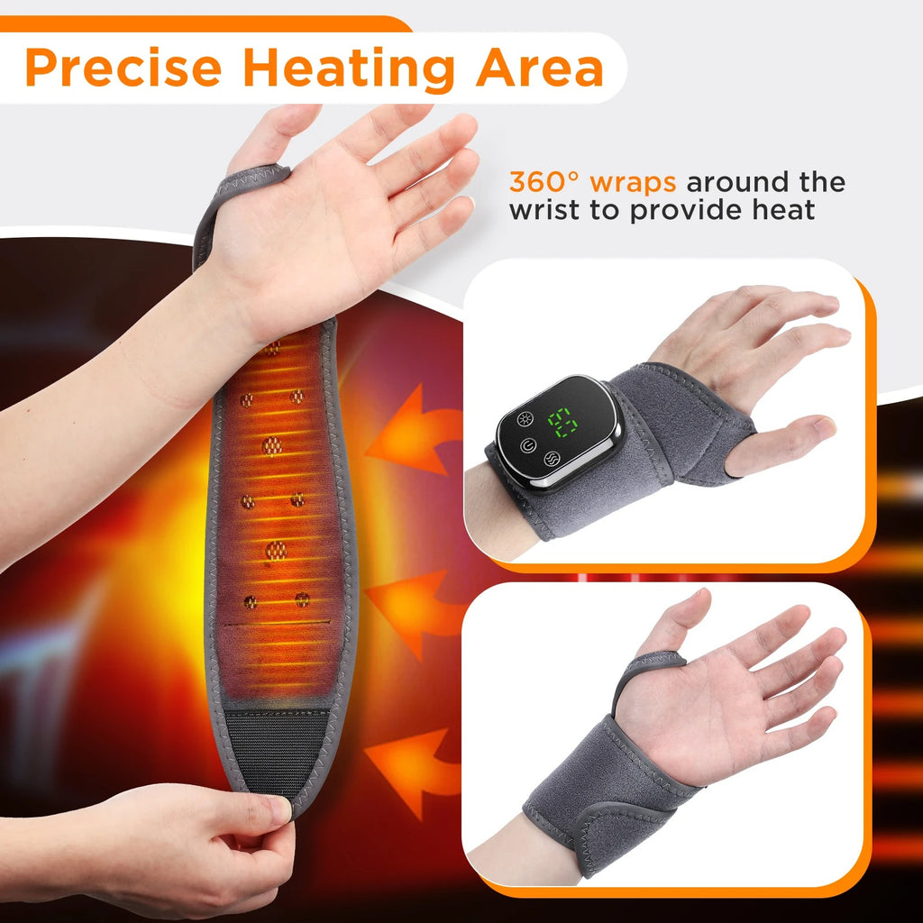Electric Hand Wrist Foot Heat Massager Hot Compress Vibration Ankle Massage Wrap for Joint Protection Ankle Wrist Support Brace