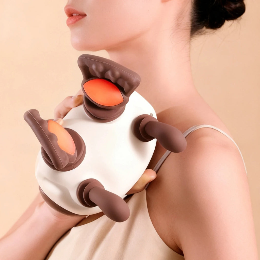 Shoulder Massager with Heat Shiatsu Neck and Back Massager Rechargeable Deep Tissue Kneading Massage Pillow for Muscle Relax