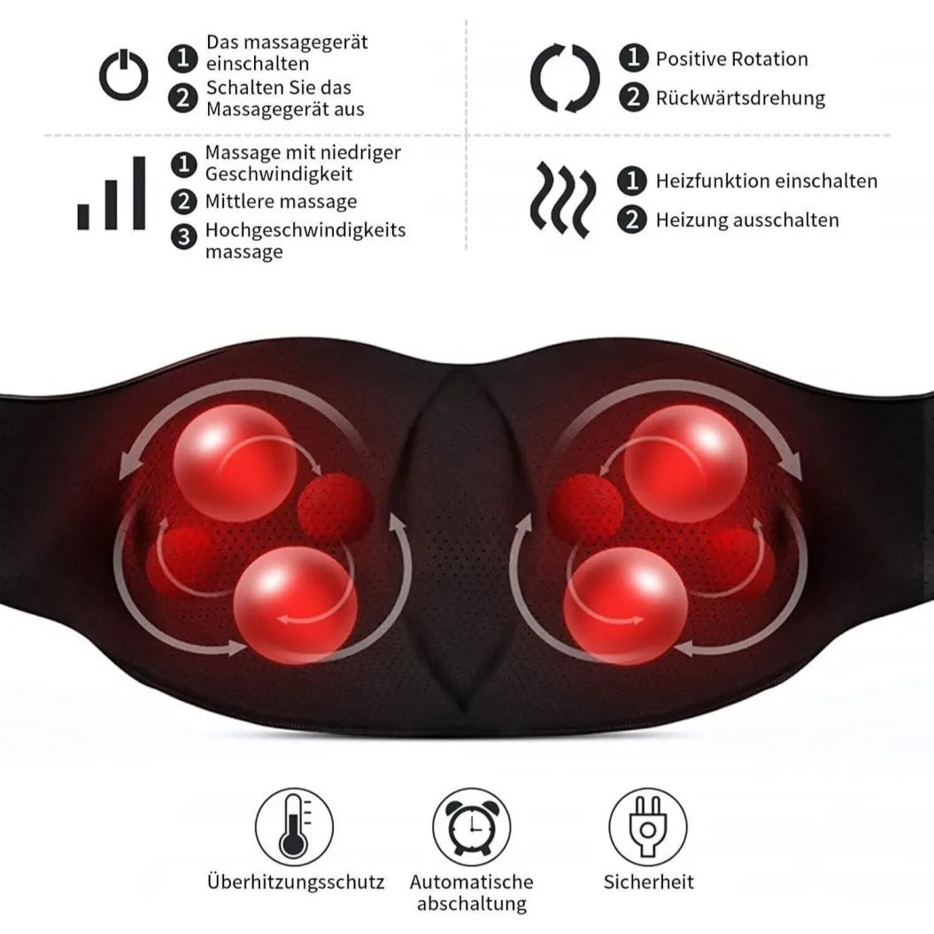 Cordless Neck Massager Electric Shiatsu Massager Back Shoulder Neck Kneading Massager For Pain Relief Deep Tissue Body Massager