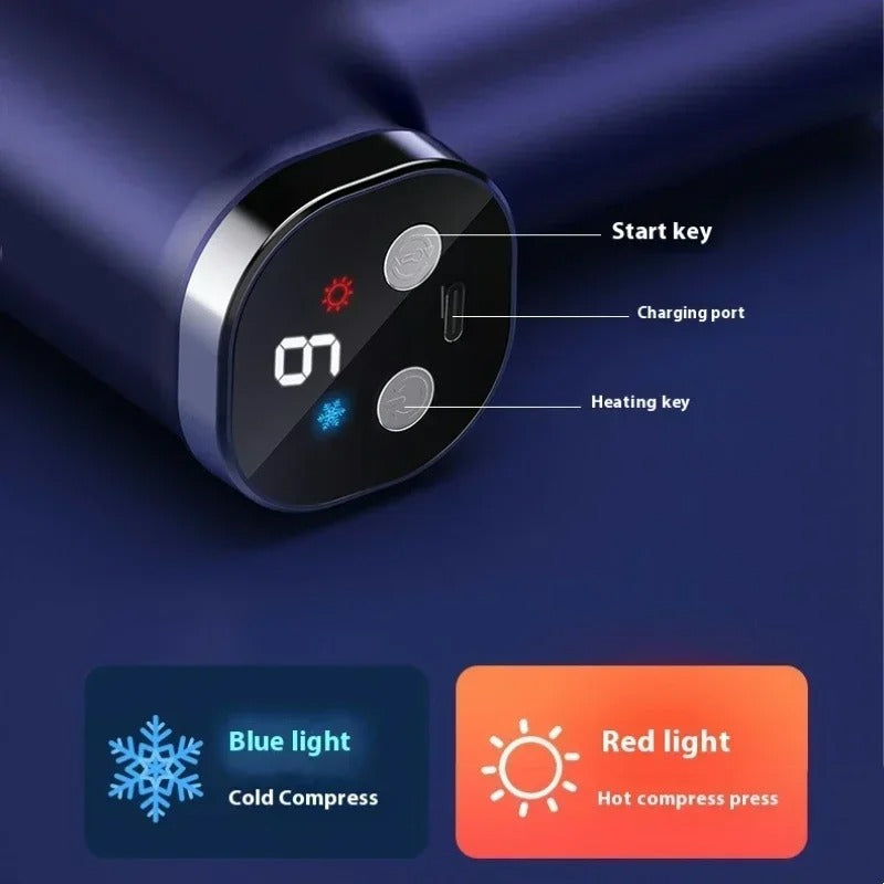 New Electric Massage Gun With Heat Cold 9 Gears Multifunctional Fascia Gun Home Portable Gym Use Small Quiet Handheld Massager