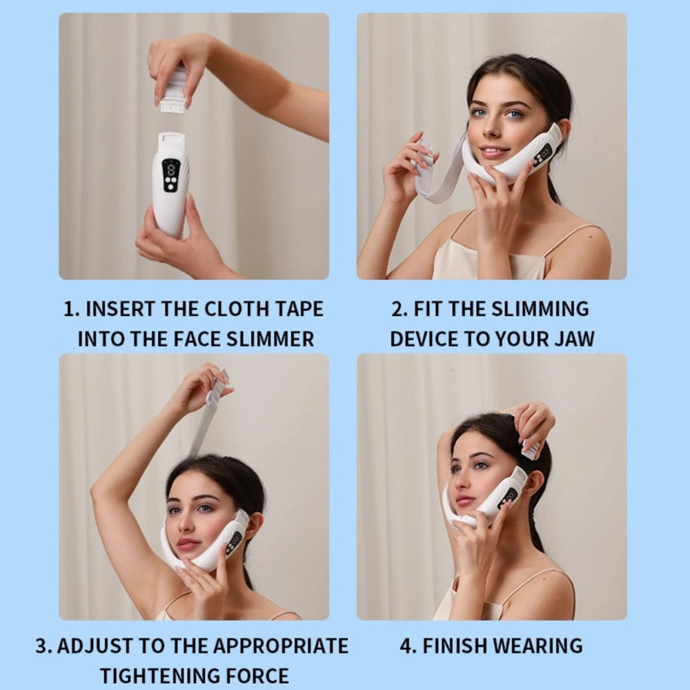 Portable Rechargeable Facial Massager with LED Display - V Face Lift Beauty Device for Skin Tightening