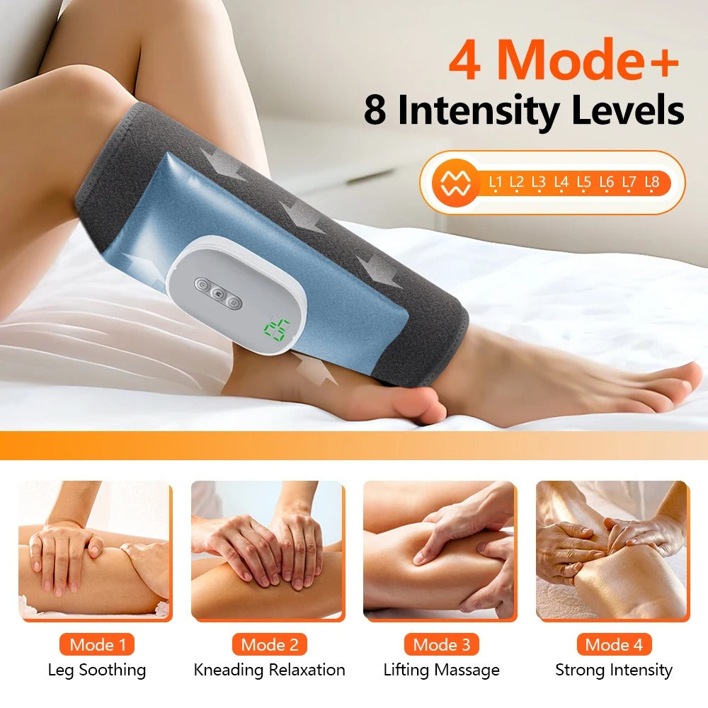 Electric Leg Massager 8 Level 4 Mode Air Pressure Calf Massager Wireless Air Compression Leg Massager Calf Muscle Relaxing